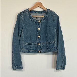 J. Crew Louisa Lady Denim Crop Jacket Size 8